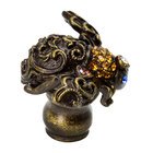 Bee Knob Made With Swarovski Crystals in Platinum with Clear and Aurora Borealis