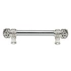 6" Pull with Small Finial and 5/8" Smooth Center in Platinum