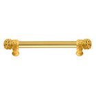 6" Centers Pull with Small Finial and 5/8" Smooth Center in Gilded Mercury 24K Plated Gold