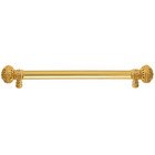12" Centers 5/8" Smooth Bar pull with Large Finials in Satin Gold & 56 Crystal Swarovski Elements