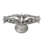 Leaves Large Knob With Flared Foot Romanesque Style in Satin