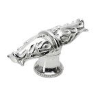 Leaves Large Knob With Flared Foot Romanesque Style in Platinum