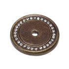 1 1/2" Knob Backplate with Swarovski Crystals in Antique Brass with Crystal