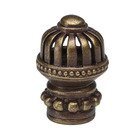 Round Medium Knob with Beaded Bottom in Antique Brass