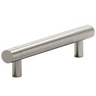 4" Centers Single Knurl European Bar Pull in Nickel Stainless