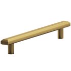 6" Centers Beveled Pull in Unlacquered Satin Brass