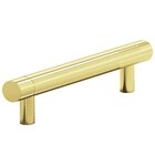4" Centers Single Knurl Pull in Polished Brass