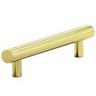 4" Centers Single Knurl Pull in Polished Brass Unlacquered