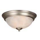 11" Arch Pan Flush Mount Light in Brushed Nickel with Alabaster Swirl Glass