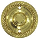 Solid Brass Round Rope Bell Button in Polished Brass