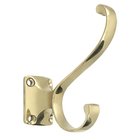 Solid Brass Heavy Duty Coat & Hat Hook in Polished Brass Unlacquered