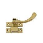 Solid Brass 4.5" Reversible Casement Fastener Window Lock in Polished Brass