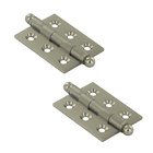 Solid Brass 2" x 1 1/2" Mortise Cabinet Hinge with Ball Tips (Sold as a Pair) in Brushed Nickel
