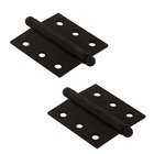 Solid Brass 2" x 2" Mortise Cabinet Hinge with Ball Tips (Sold as a Pair) in Oil Rubbed Bronze