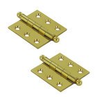 Solid Brass 2" x 2" Mortise Cabinet Hinge with Ball Tips (Sold as a Pair) in Polished Brass