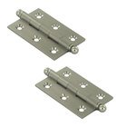 Solid Brass 2 1/2" x 1 11/16" Mortise Cabinet Hinge with Ball Tips (Sold as a Pair) in Brushed Nickel