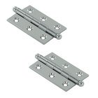 Solid Brass 2 1/2" x 1 11/16" Mortise Cabinet Hinge with Ball Tips (Sold as a Pair) in Polished Chrome