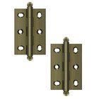 2 1/2" x 1 3/4" Adjustable Hinge W/ Ball Tips (Sold as Pair) in Antique Brass
