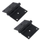 Solid Brass 3" x 3 1/2" Half Surface Door Hinge (Sold as a Pair) in Paint Black