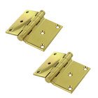 Solid Brass 3" x 3 1/2" Half Surface Door Hinge (Sold as a Pair) in Polished Brass