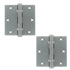 Solid Brass 3 1/2" x 3 1/2" 2 Ball Bearing Square Door Hinge (Sold as a Pair) in Brushed Chrome