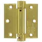 3 1/2" x 3 1/2" Standard Square Spring Door Hinge (Sold Individually) in Polished Brass