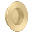 Solid Brass Round Flush Pull in Brushed Brass