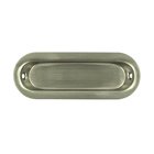 Solid Brass 3 1/2" x 1 1/4" Oblong Flush Pull in Brushed Nickel