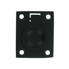 Solid Brass 1 3/4" x 1 3/8" Flush Ring Pull in Paint Black