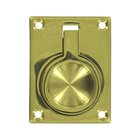Solid Brass 2 1/2" x 1 7/8" Flush Ring Pull in Polished Brass