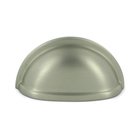 Solid Brass 3" Centers Oval Shell Cup Pull in Brushed Nickel