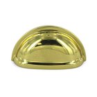 Solid Brass 3" Centers Oval Shell Cup Pull in Polished Brass