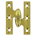 Solid Brass 2" x 1 1/2" Right Handed Olive Knuckle Hinge (Sold Individually) in Polished Brass