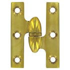 Solid Brass 2" x 1 1/2" Right Handed Olive Knuckle Hinge (Sold Individually) in Polished Brass Unlacquered
