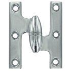 Solid Brass 2 1/2" x 2" Right Handed Olive Knuckle Hinge (Sold Individually) in Polished Chrome