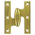 Solid Brass 2 1/2" x 2" Left Handed Olive Knuckle Hinge (Sold Individually) in Polished Brass