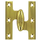 Solid Brass 2 1/2" x 2" Right Handed Olive Knuckle Hinge (Sold Individually) in Polished Brass