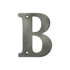 Solid Brass 4" Residential House Letter B in Antique Nickel