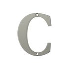 Solid Brass 4" Residential House Letter C in Brushed Nickel