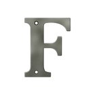 Solid Brass 4" Residential House Letter F in Antique Nickel
