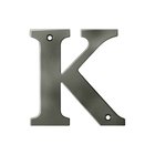 Solid Brass 4" Residential House Letter K in Antique Nickel