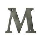 Solid Brass 4" Residential House Letter M in Antique Nickel