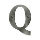 Solid Brass 4" Residential House Letter Q in Antique Nickel