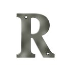 Solid Brass 4" Residential House Letter R in Antique Nickel