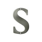Solid Brass 4" Residential House Letter S in Antique Nickel