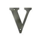 Solid Brass 4" Residential House Letter V in Antique Nickel
