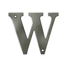 Solid Brass 4" Residential House Letter W in Antique Nickel