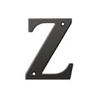 Solid Brass 4" Residential House Letter Z in Oil Rubbed Bronze