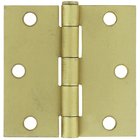 3" x 3" Residential Square Door Hinge (Sold as a Pair) in Brushed Brass