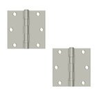 3 1/2" x 3 1/2" Residential Ball Bearing Square Door Hinge (Sold as a Pair) in Brushed Nickel